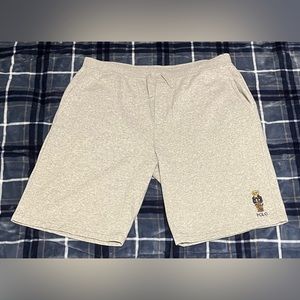Polo RALPH LAUREN Men's Big & Tall 2XLT Grey Heather Polo Bear Fleece Shorts